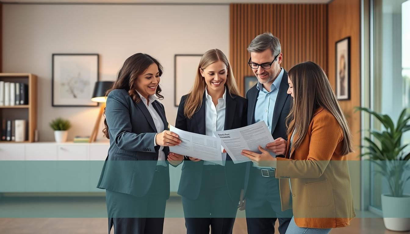 Family reviewing legal documents